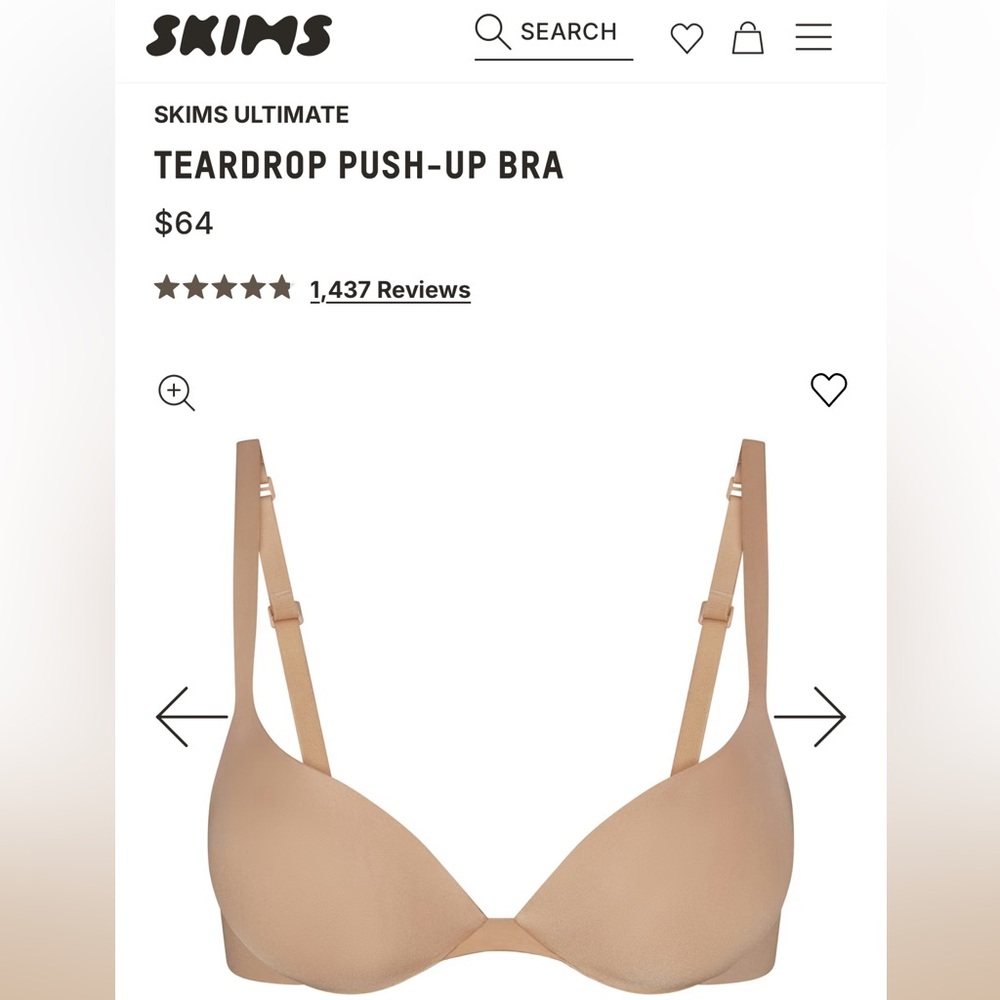 SKIMS Ultimate Teardrop Push-Up Bra 34B